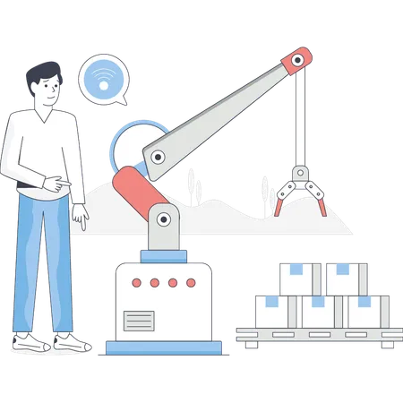 Operário de fábrica verificando a fabricação  Ilustração