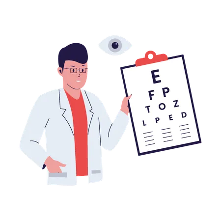 Flat Design Of Ophthalmologist Checks Illustration Vector Flat Illustration Illustration