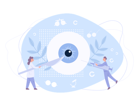 Ophthalmologist eye surgery  Illustration
