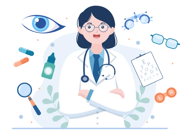 Ophthalmology female doctor  Illustration