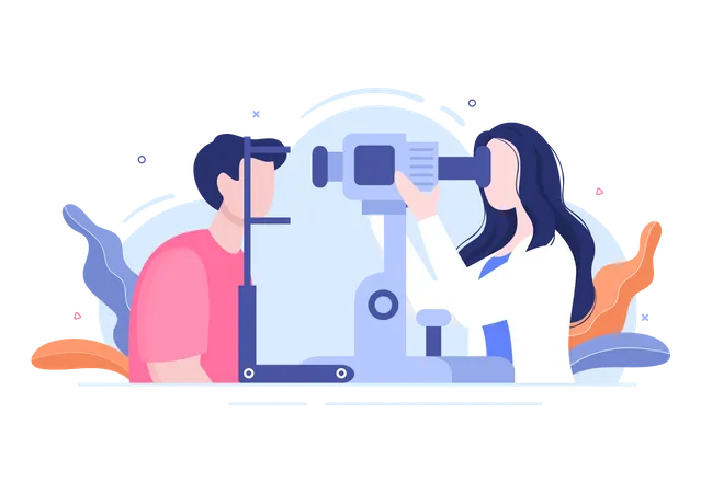 Ophthalmology of Checks Patient Sight  Illustration