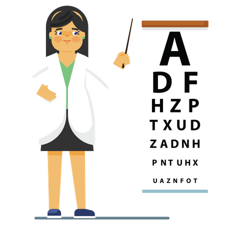 Ophthalmology With Eye Chart Illustration