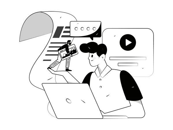 Opinions des employés sur la vidéo en ligne  Illustration