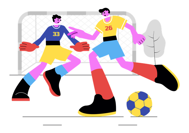 축구 스포츠를 하는 상대들  일러스트레이션