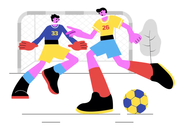 Opponents playing Soccer Sports  Illustration