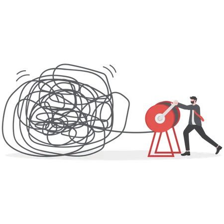 The Opposite Mindset Chaos And Order In Thoughts Businessman Problem Solution As Complete Difficult And Messy Task Person Concept Vector Illustration Illustration