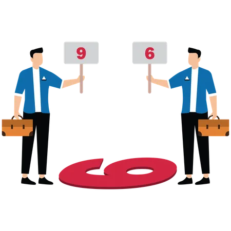 Opposite view from two different people  Illustration