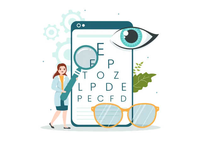 Optical eye test Illustration