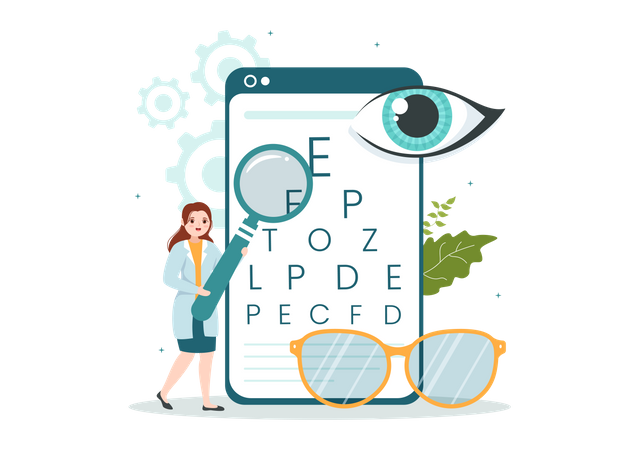 Optical eye test  Illustration