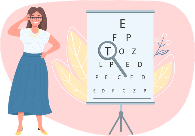 Patiente opticienne  Illustration