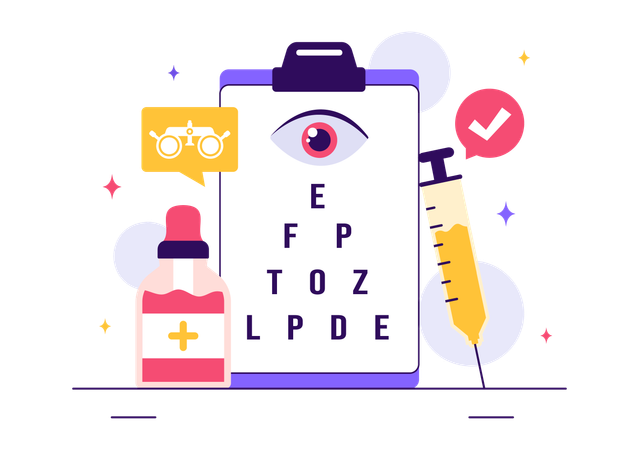 Optometrist-Test und Medizin  Illustration