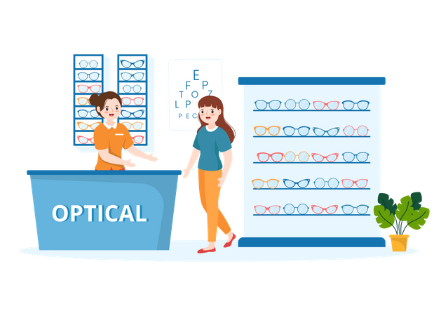 Optiker Geschäft  Illustration