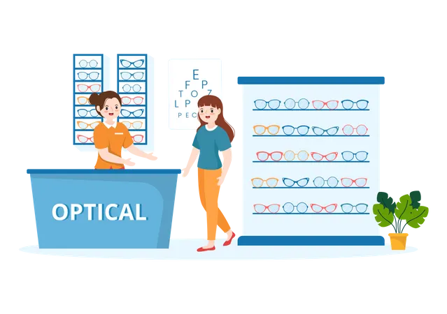 Optiker Geschäft  Illustration