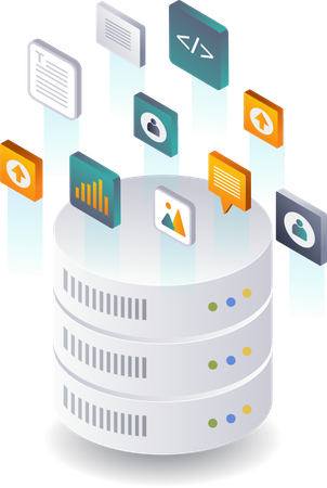 Optimieren der Datenbankleistung in Cloud-Serverumgebungen  Illustration