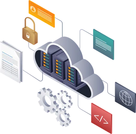 Optimierung der Cloud-Server-Netzwerkwartung  Illustration