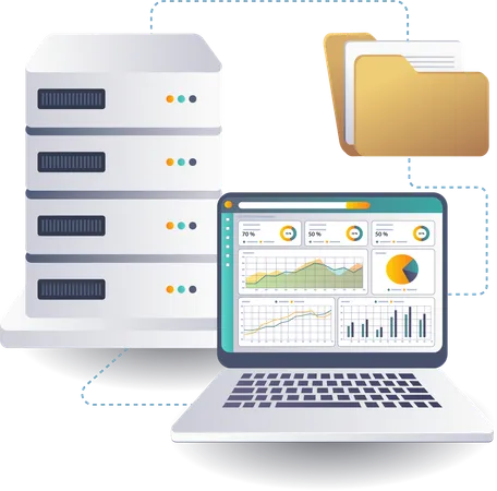 Optimierung der Datenpflege und -analyse auf Cloud-Servern  Illustration