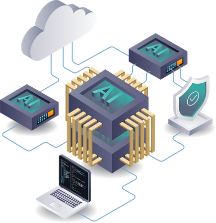 Optimierung der Datensicherheit durch KI-Technologie  Illustration