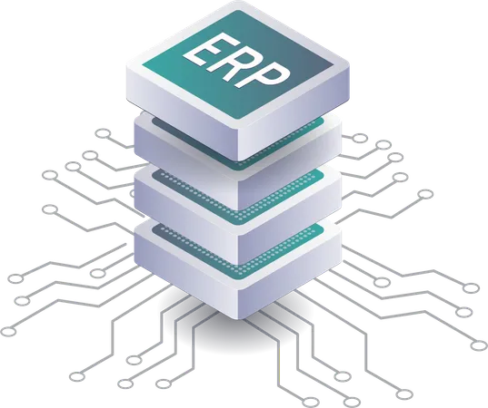 Optimierung der Geschäftsleistung mit ERP-Datenbanklösungen  Illustration