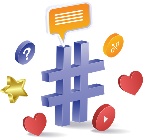 Hashtags de mots-clés pour l'optimisation des ventes en ligne  Illustration