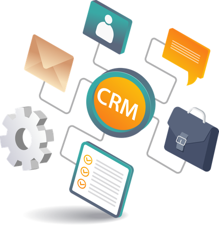 Optimización de las redes empresariales con sistemas CRM  Ilustración