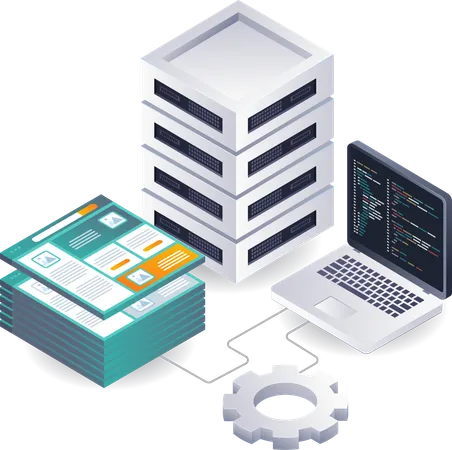 Optimización del rendimiento de las aplicaciones web con alojamiento de servidor  Ilustración