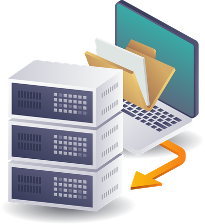 Optimización del rendimiento de la transferencia de datos entre la computadora y el servidor  Ilustración