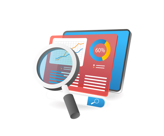 Datos de análisis empresarial de optimización SEO  Illustration