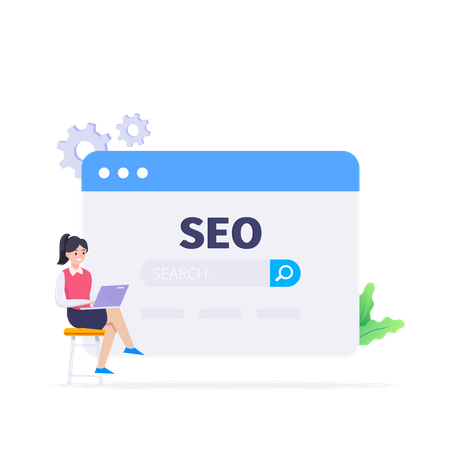 Optimización SEO realizada por el empleado  Ilustración