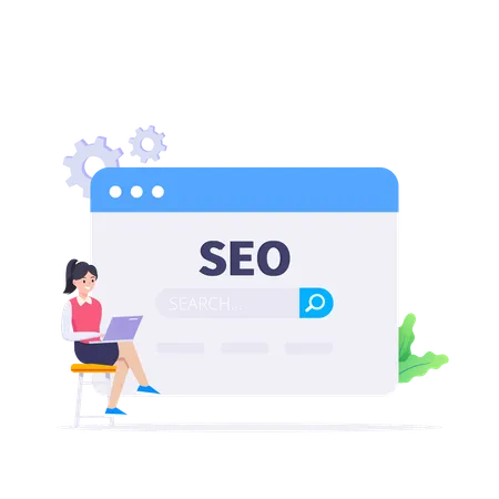 Optimización SEO realizada por el empleado  Ilustración