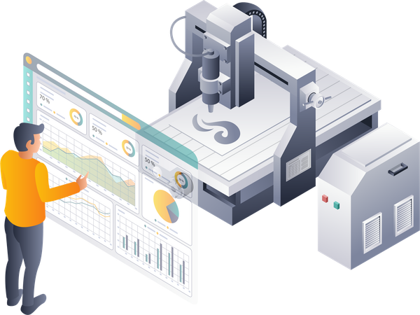 Optimizing CNC Laser Efficiency with Touchscreen Controls  Illustration