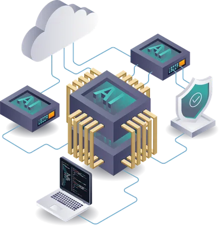 Optimizing Data Security through AI Technology  Illustration