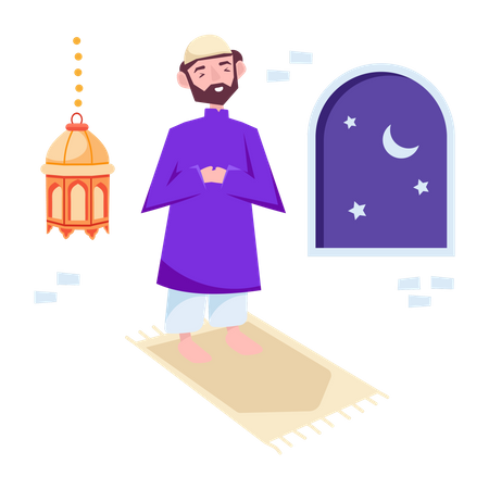 Orando Muçulmano  Ilustração