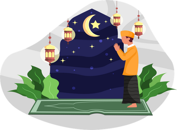 Oración de ramadán  Ilustración
