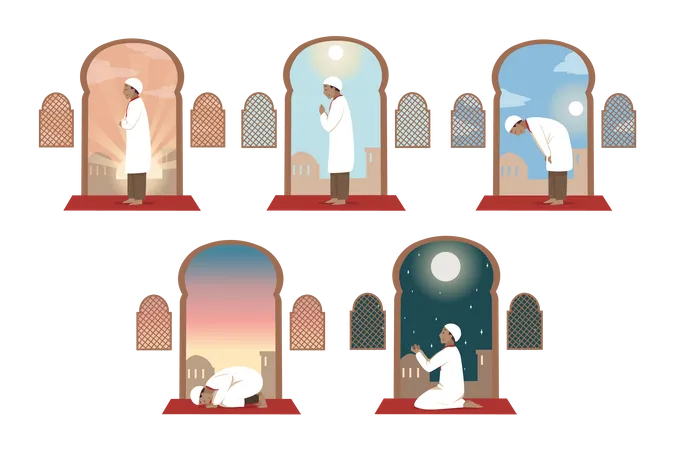Oración musulmana  Ilustración