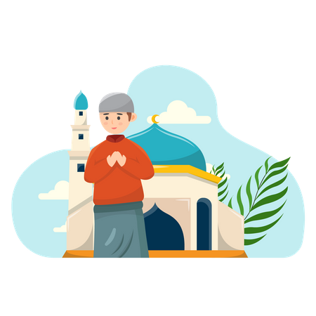 Orando Muçulmano  Ilustração