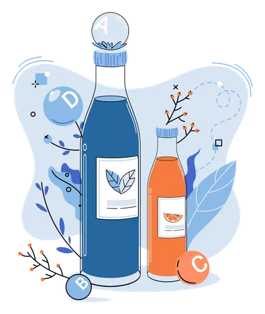 Orangensaftflasche  Illustration