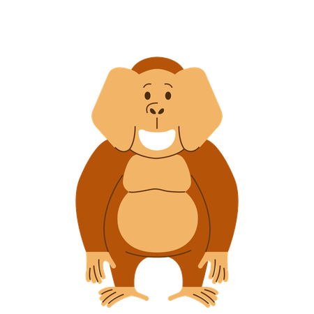 Standing Orangutan  Illustration