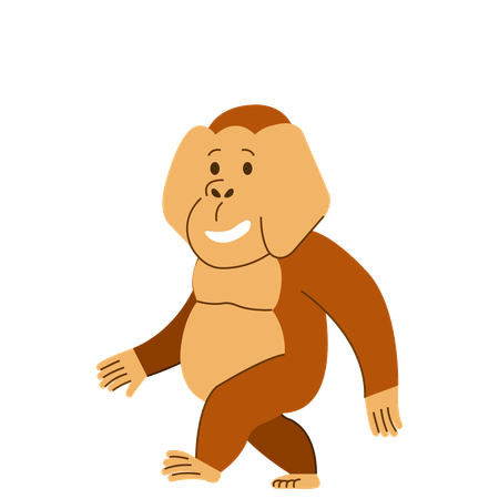 Orangutan Walking  Illustration