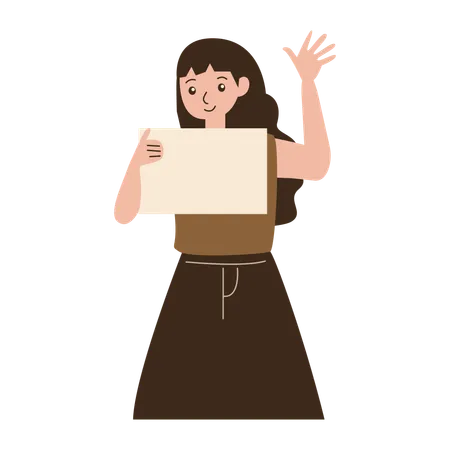 Orating girl  Illustration