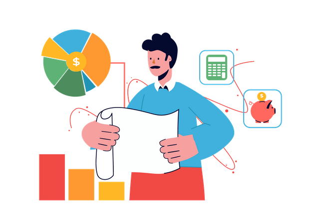 Economizando orçamento  Ilustração