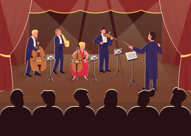 Orchestra symphony performance Illustration