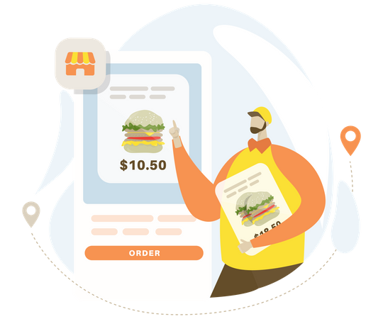 Order a burger online  Illustration