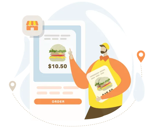 Order a burger online  Illustration