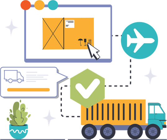 Order delivery process  Illustration