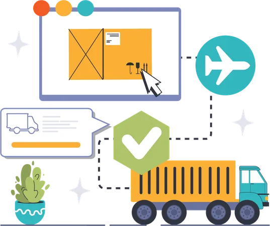 Order delivery process  Illustration