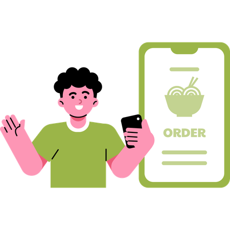 Order Food Online  Illustration