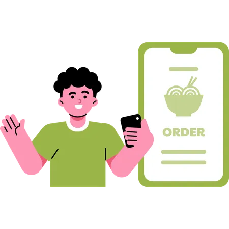 Order Food Online  Illustration
