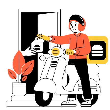 Order food online and deliver to your door  Illustration