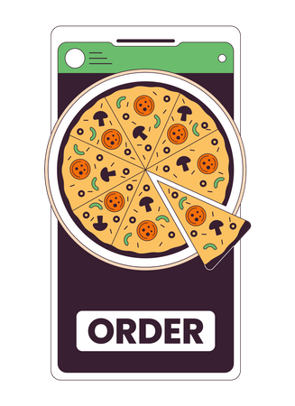 Order pizza by smartphone  Illustration
