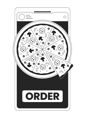 Order pizza by smartphone  Illustration